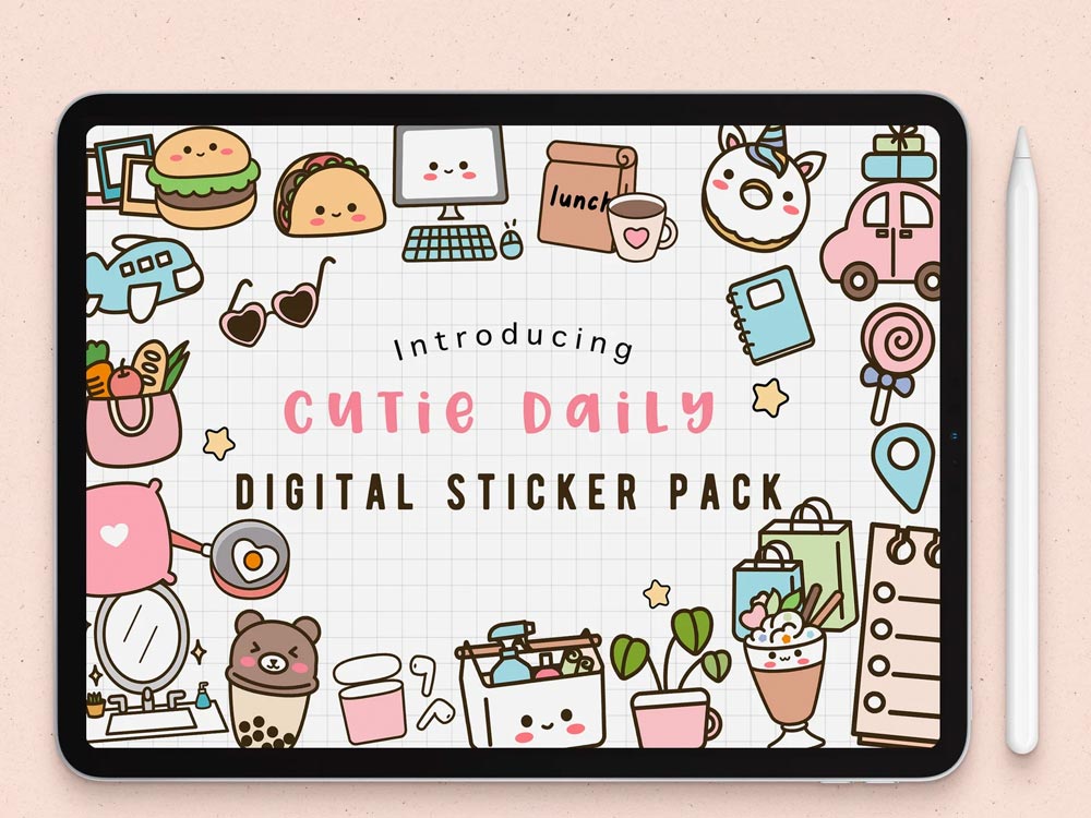 An Etsy digital product listing's cover photo called Digital Stickers