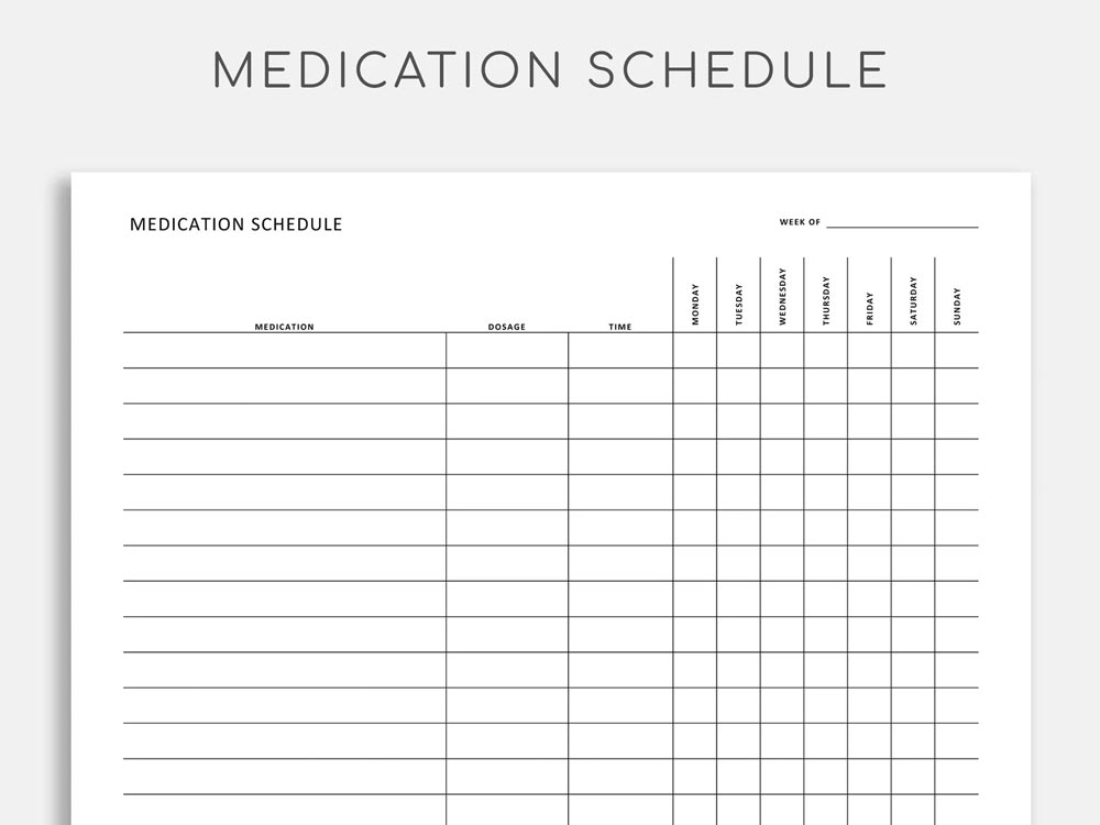 An Etsy digital product listing's cover photo called Medication Tracker